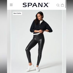 2styles Spanx fauxleather Black Leggings size Small